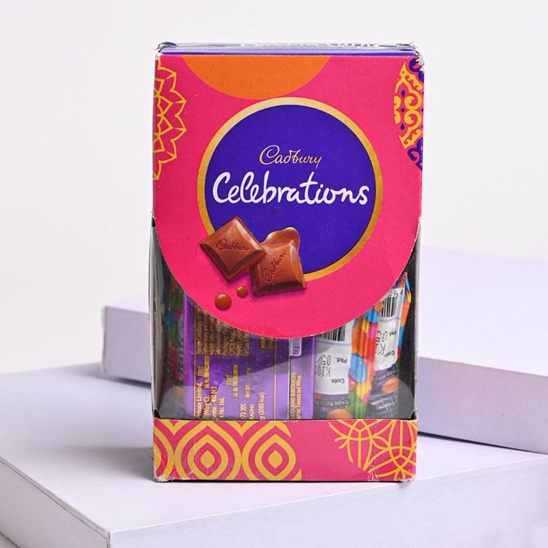 Send Set of 2 rakhi online for Brother - Chocolates With Rudraksh Beads Rakhis
