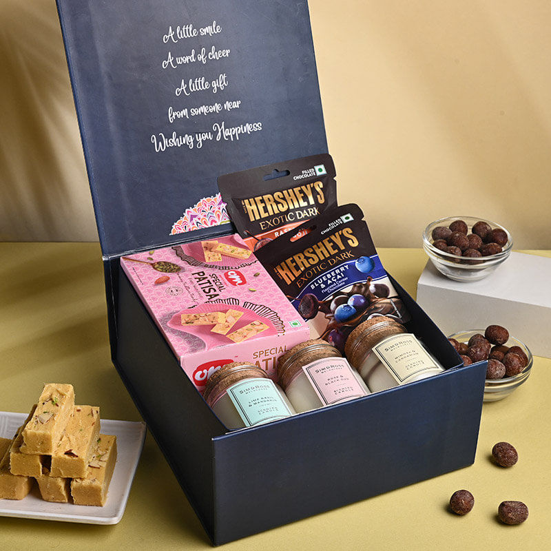 Chocolates with three Candles and Patisha - Bhai Dooj Gifts for Brother