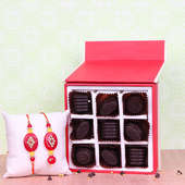 Bhaiya and Bhabhi Rakhi Set with Nine Handmade Chocolates