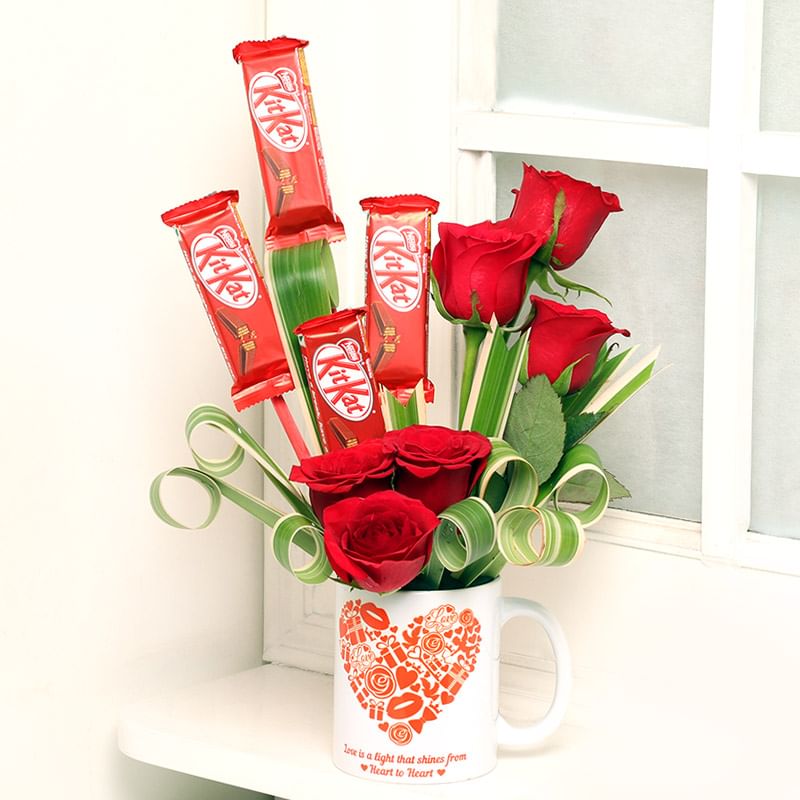 Trio Combo Of Valentine Gift, Flower and Chocolate