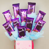 Chocolicious Bouquet For Wife - 10 Dairy Milk