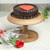 Chocolate Cake N Rose Combo