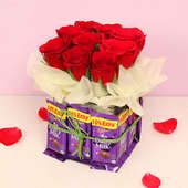 Red Roses and Chocolate Bouquet for Valentines Day