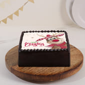 Xmas Reindeer Christmas Photo Cake