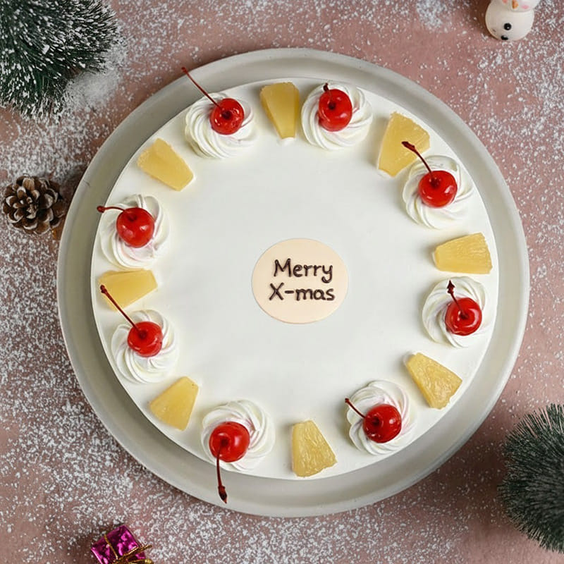 Christmas Pineapple Cake With Cherries