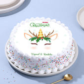 Christmas Reindeer Photo Cake