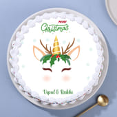 Christmas Reindeer Photo Cake