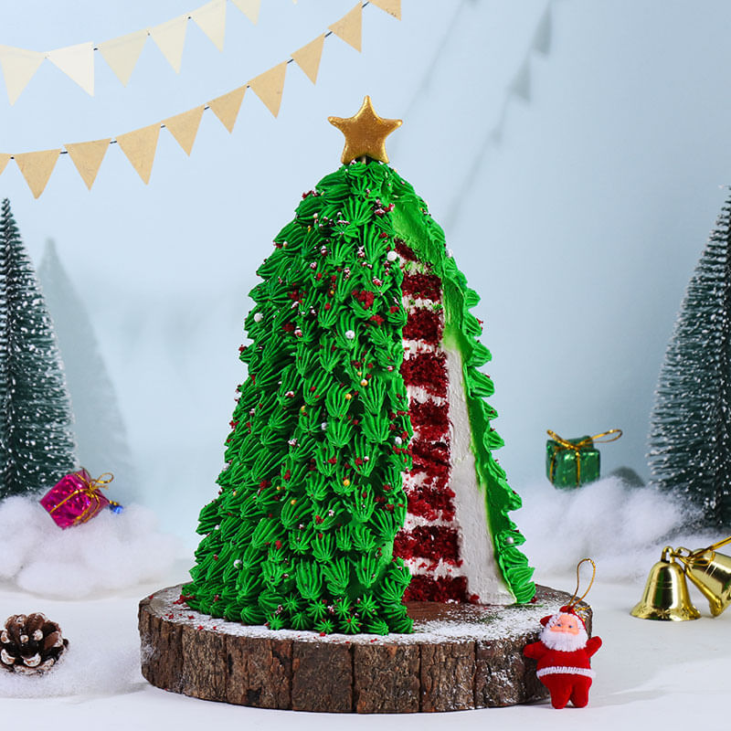 Christmas Tree Red Velvet Cake