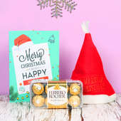 Santa Cap with Christmas Card & Chocolates