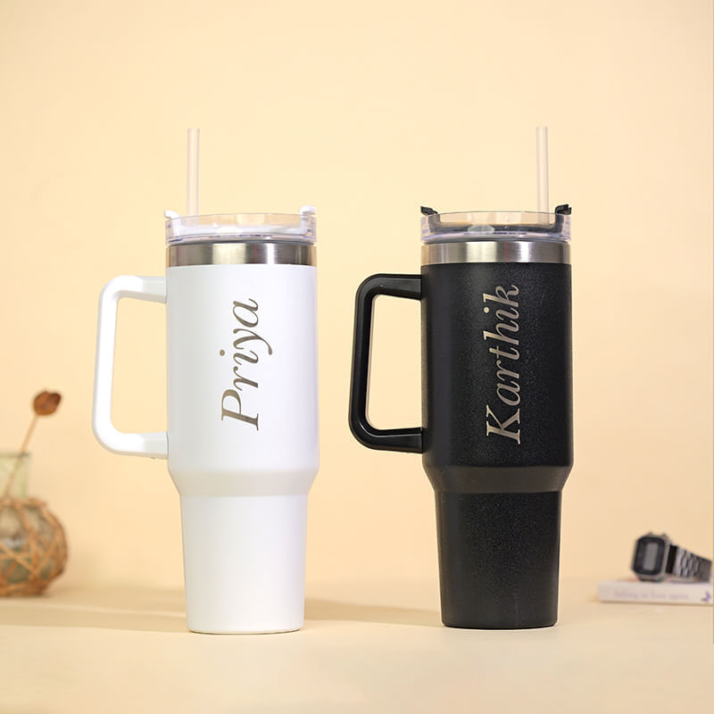 Classic Black And White Tumbler Duo