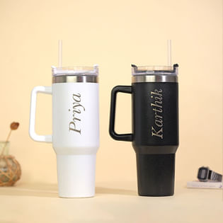 Classic Black And White Tumbler Duo
