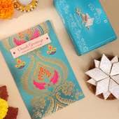 Classic Diwali Card With Kaju Katli