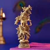 Classic Kirshna Pose Brass Idol