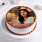 Classic Round Birthday Photo Cake