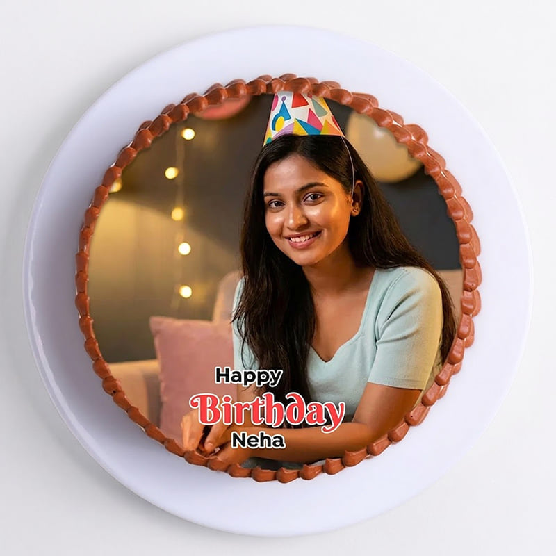 Classic Round Birthday Photo Cake