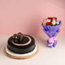 Classic Truffle Cake With Mixed Roses
