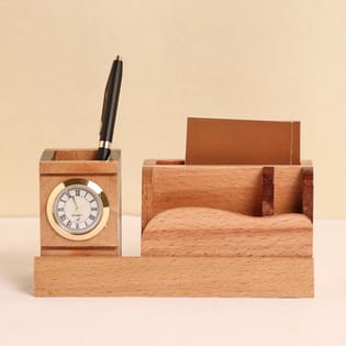 Classic Wood Pen N Card Holder