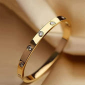 Classy Gold Plated Love Bangle