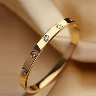 Classy Gold Plated Love Bangle