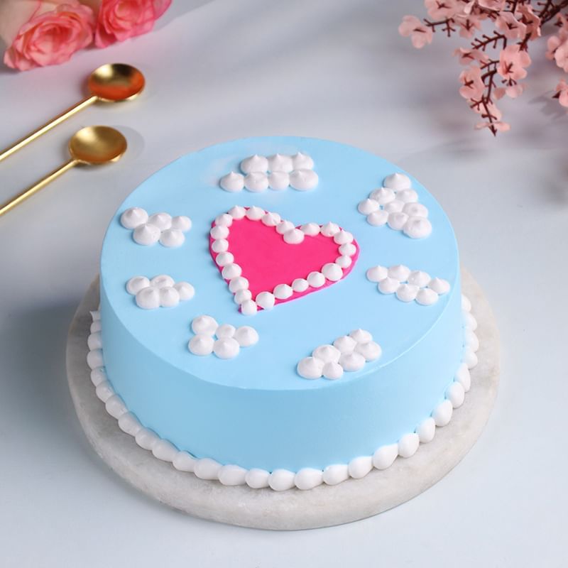 Cloudy Sky Heart Cake