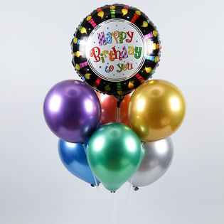 Colorful Bday Balloon Bouquet:Birthday Balloon
