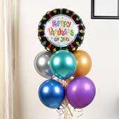 Birthday Balloon - Colorful Bday Balloon Bouquet