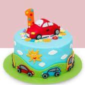 Colorful Car First B'day Cake