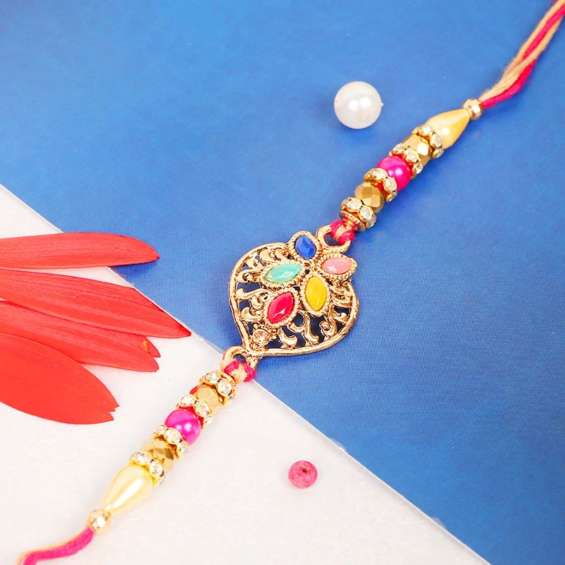 Colorful Gemstone Rakhi