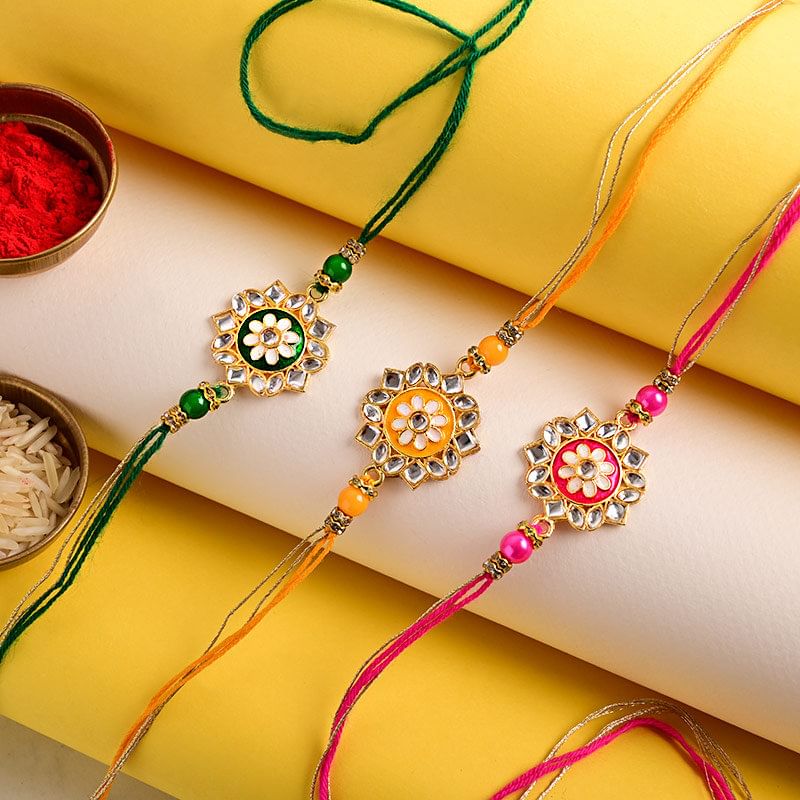 Order Colorful Kundan Rakhis Online in Canada 2022