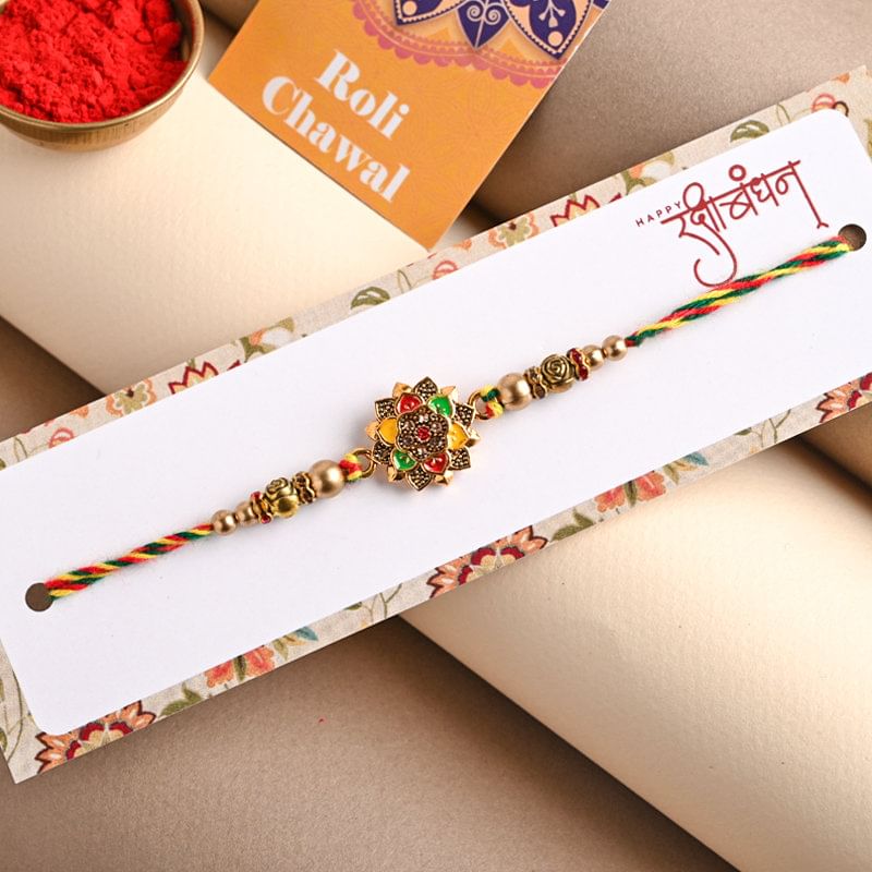 Buy Fancy Rakhi For Brother Online - Colorful Mandala Rakhi