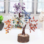 Colourful Agate Wishing Tree - Multi colour Agate Wooden wishing Tree