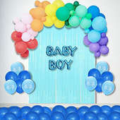 Colourful Baby Boy Balloon Decor