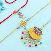 Colourful Bhai Bhabhi Rakhis With Cat Kids Rakhi
