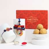 Colourful Bhaiya Bhabhi Rakhi with Besan Ladoo