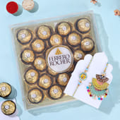 Colourful Bhaiya Bhabhi Rakhi With Ferrero