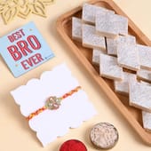 Vibrant Floral Rakhi With Kaju Katli