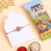 Pearls N Floral Rakhi With Trail Mix