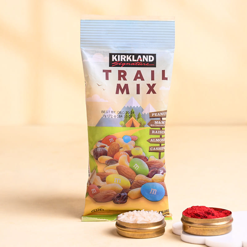 Colourful Floral Rakhi With Trail Mix