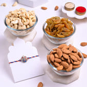 Colourful Ganesha Rakhi N Dry Fruit Mix