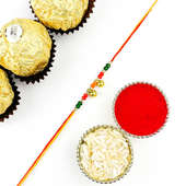Colourful Ghunghroo Rakhi N Ferrero Rocher Combo-Canada