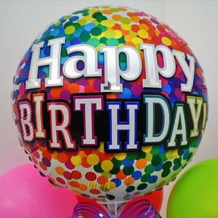 Zoom View of Colourful Glee Birthday Balloon