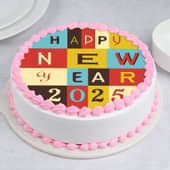 Colourful Happy New Year Poster Cake