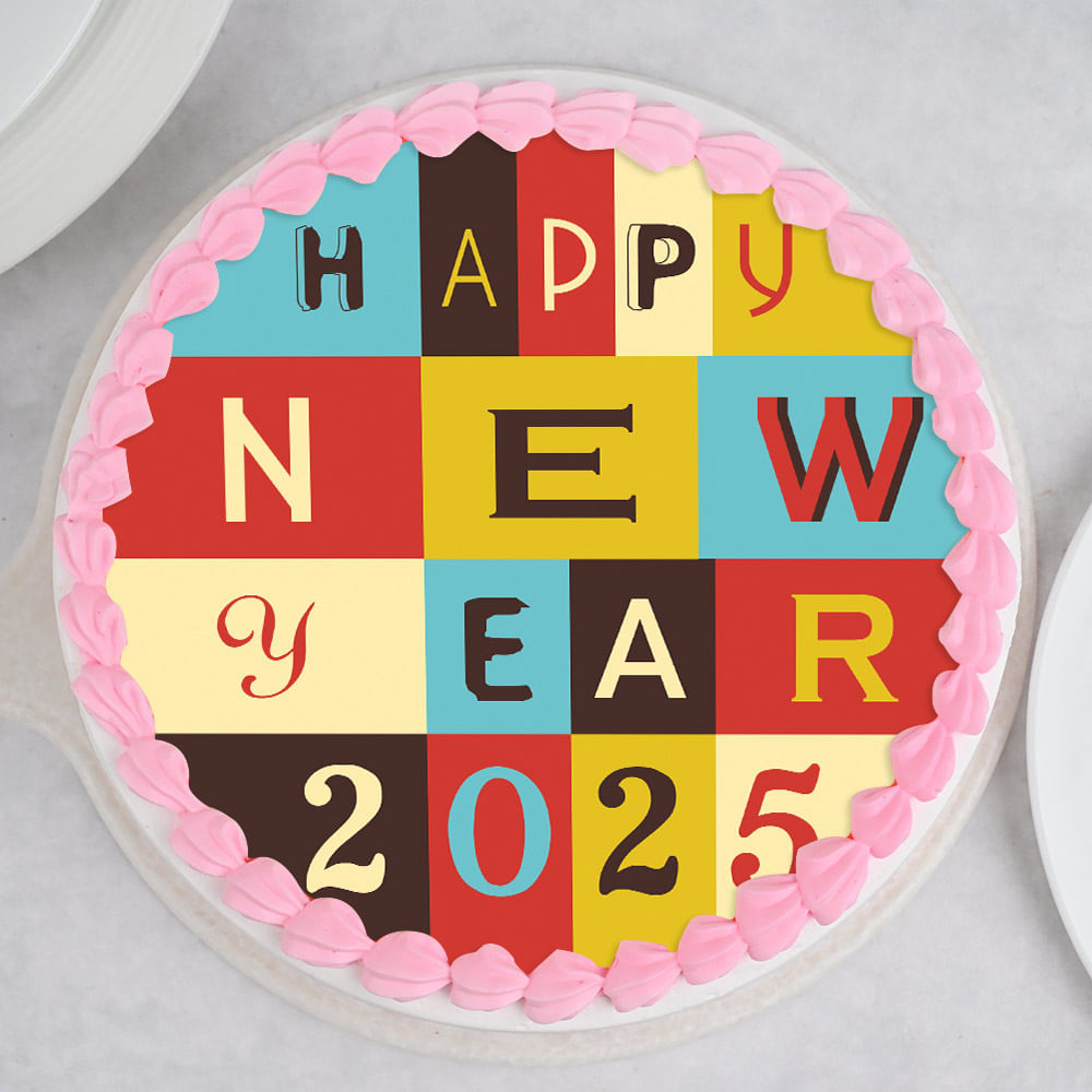 Happy New Year Poster Cake