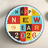Colourful New Year Poster Cake
