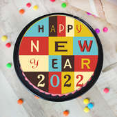 Colourful Happy New Year 2022 Poster Cake