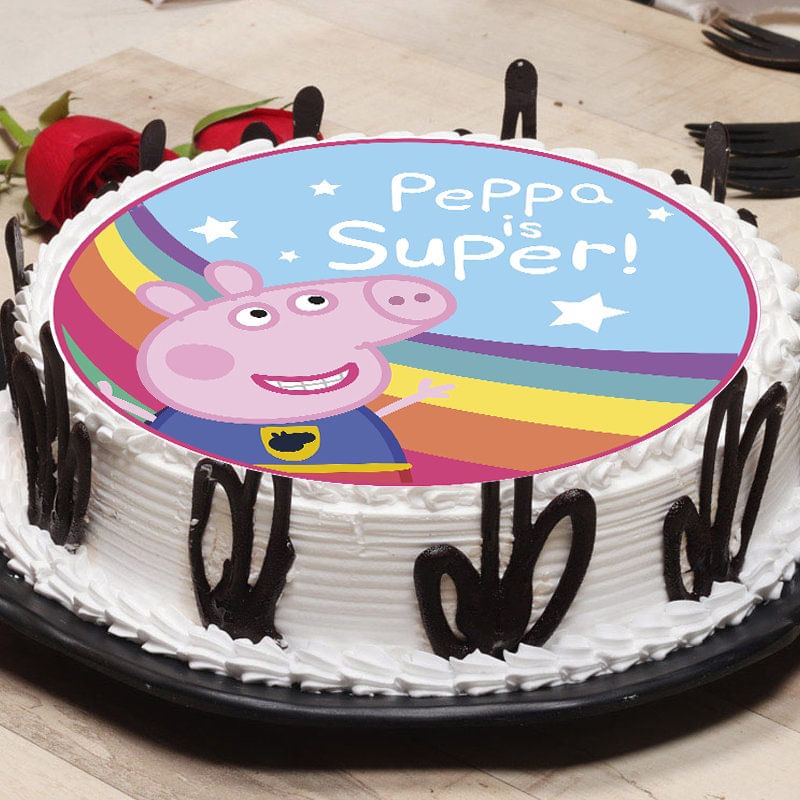 Colourful Peppa Cartoon Cake
