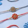 Colourful Petals Designer Floral Rakhi Set