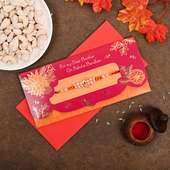 Colourful rakhi & greeting card combo