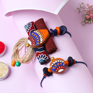 Set of 2 Terracotta Bhai Bhabhi Rakhi