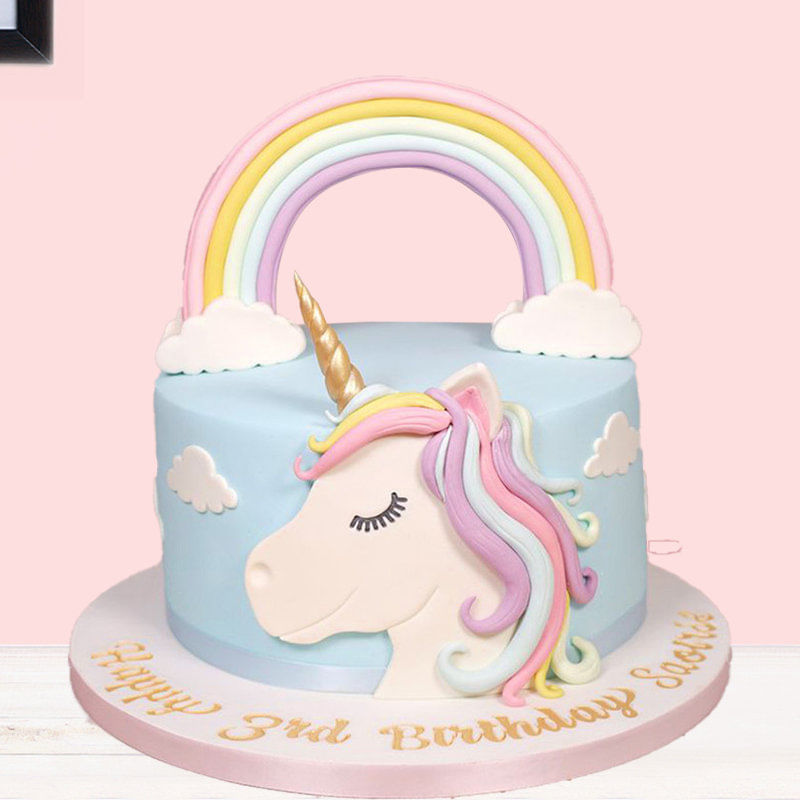 Colourful Unicorn Theme Cake